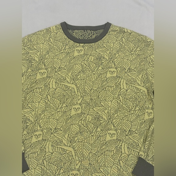 Ripndip Olive Leaf Pattern Crewneck Sweater - Picture 2 of 9